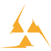 Logo Blanc et orange logo en forme de triangle qui représente F9esport